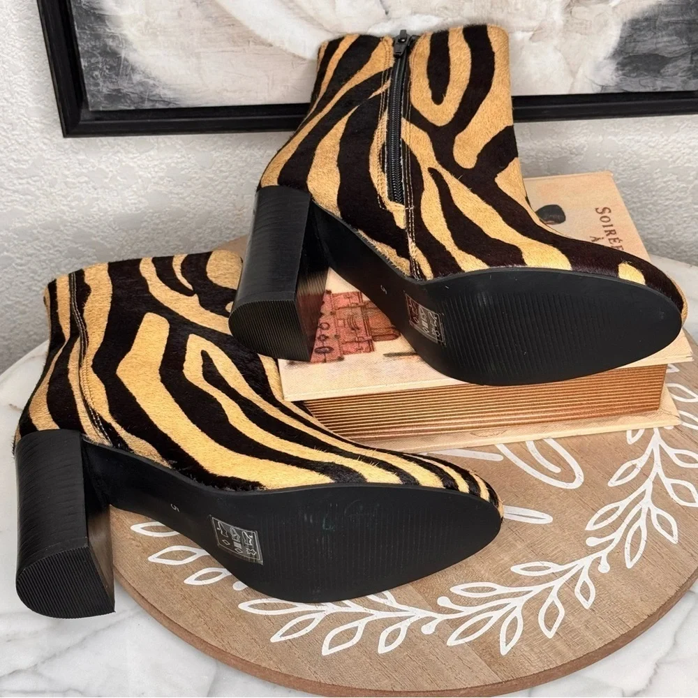 ASOS Fur Tiger Print Ankle Boots SZ 5 absolutely perfect,festival,Rock & Roll🤘